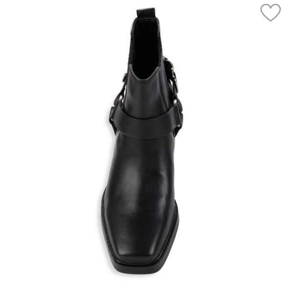 Sam Edelman Bellamie Block Heel Black Leather Booties 7 - Picture 3 of 8